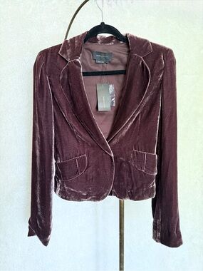 NWT BCBGMaxAzria Tailored Velvet Blazer in Mahogany (S)